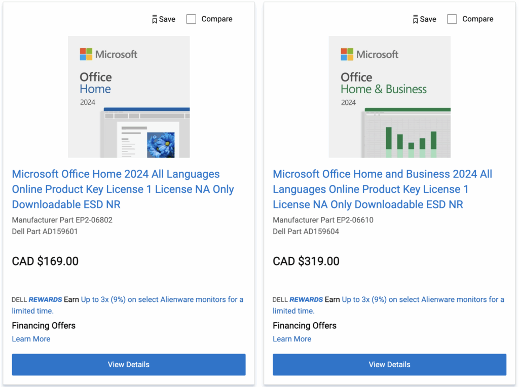 microsoft office on dell.ca