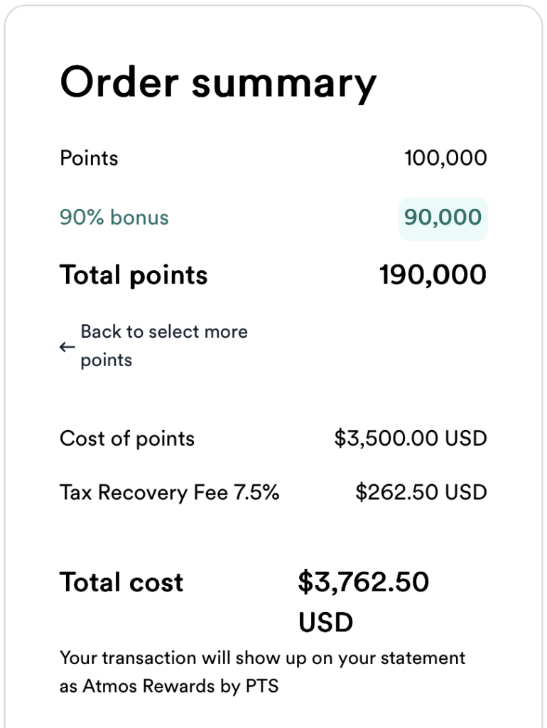 buy atmos rewards points