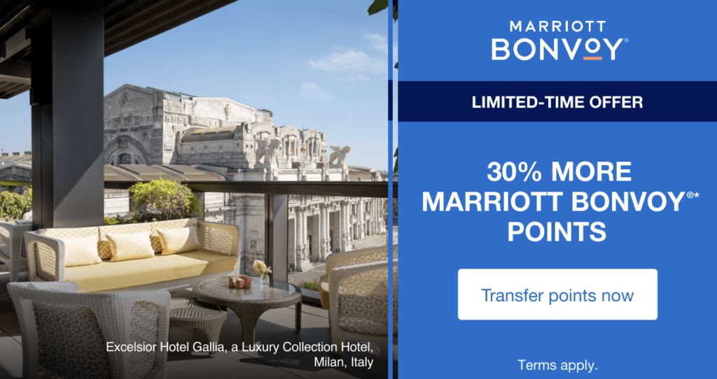 Amex Marriott Bonvoy 30% transfer bonus