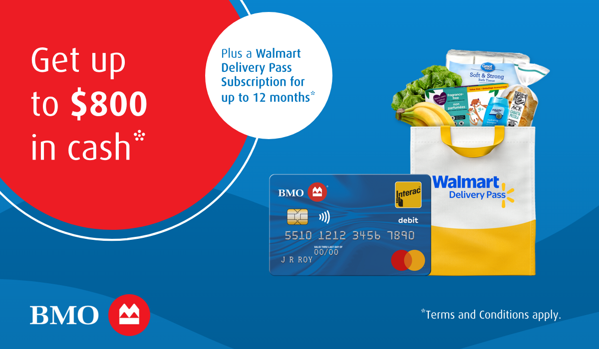 a credit card and a bag with food