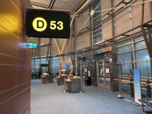 a sign in a building