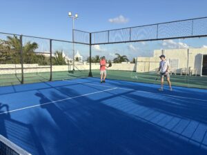 Review Viva Azteca Resort Mexico two people on a tennis court