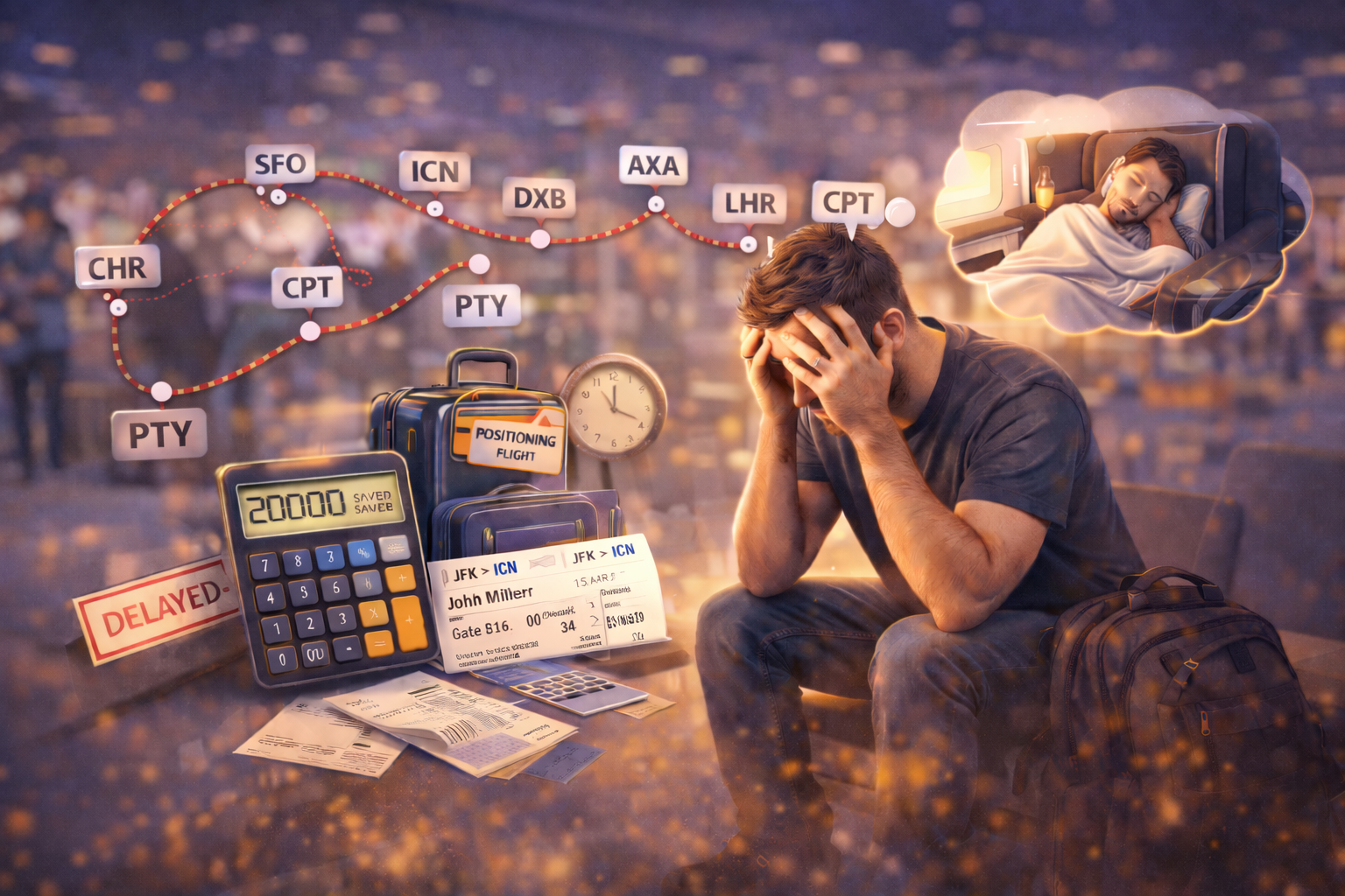 a man sitting in a chair with his head in his hands