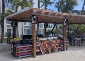 Review Viva Azteca Resort Mexico a wooden structure with blankets and blankets on it
