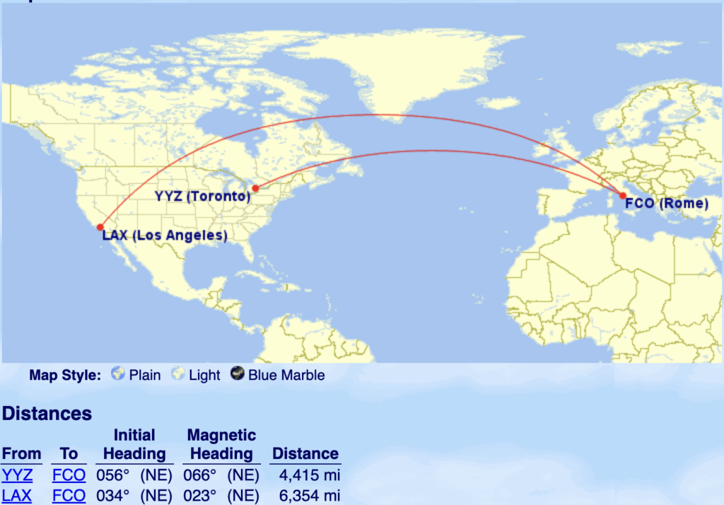 ITA distances on GCMap