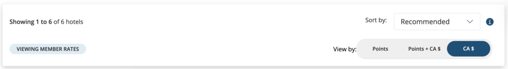 Aeroplan hotel search