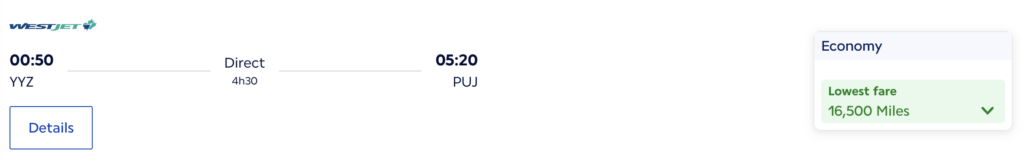 yyz-puj westjet