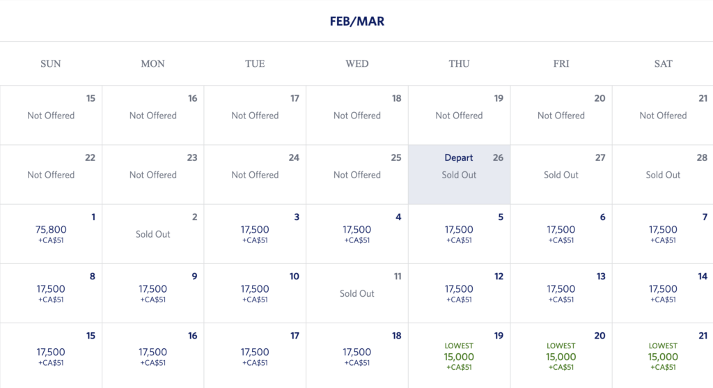 delta skymiles 30-day calendar