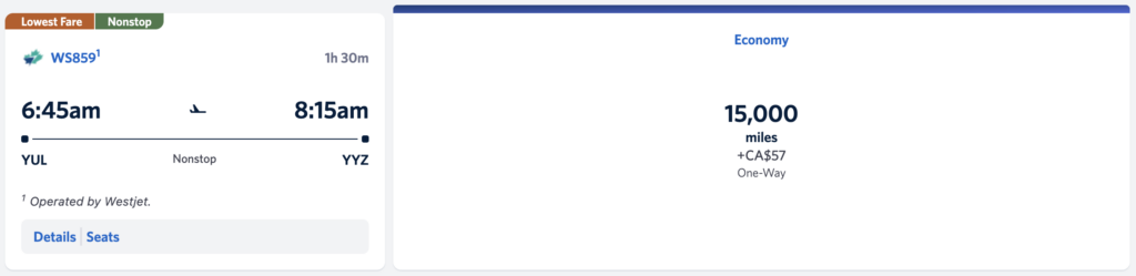 yul-yyz westjet on delta