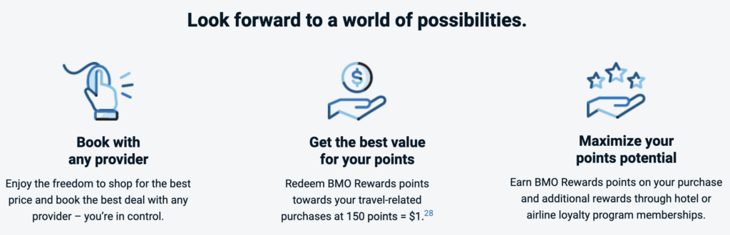 Redeem BMO for travel