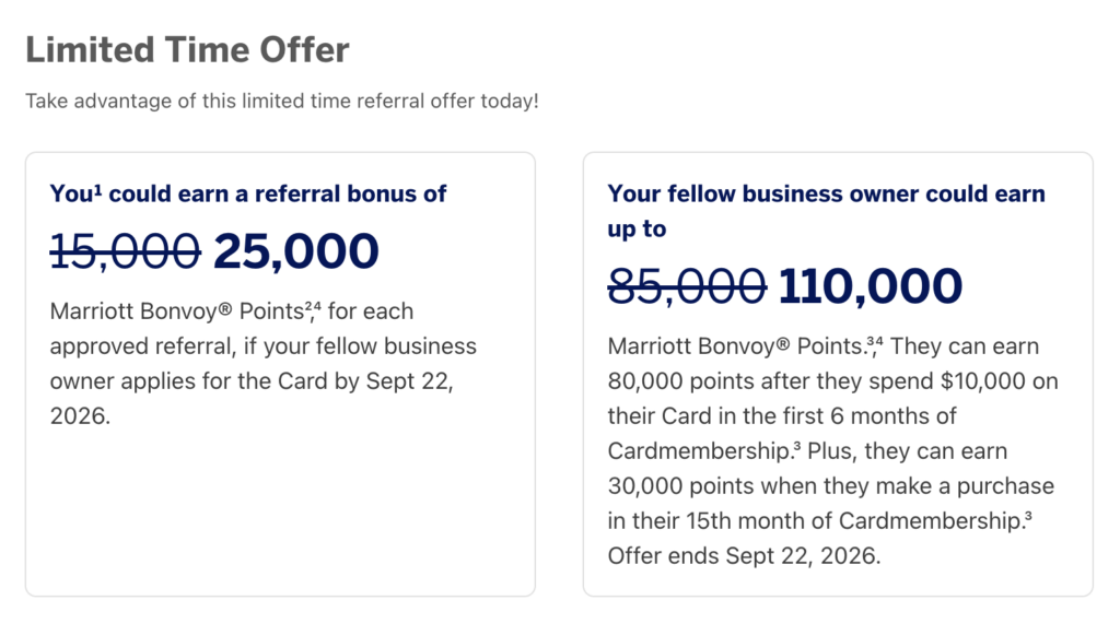 Amex Bonvoy Business elevated offer