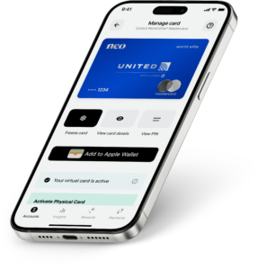 a cell phone with a screen showing a credit card