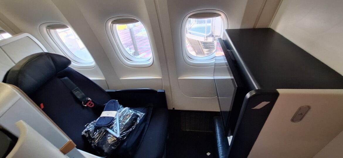 a seat on an airplane