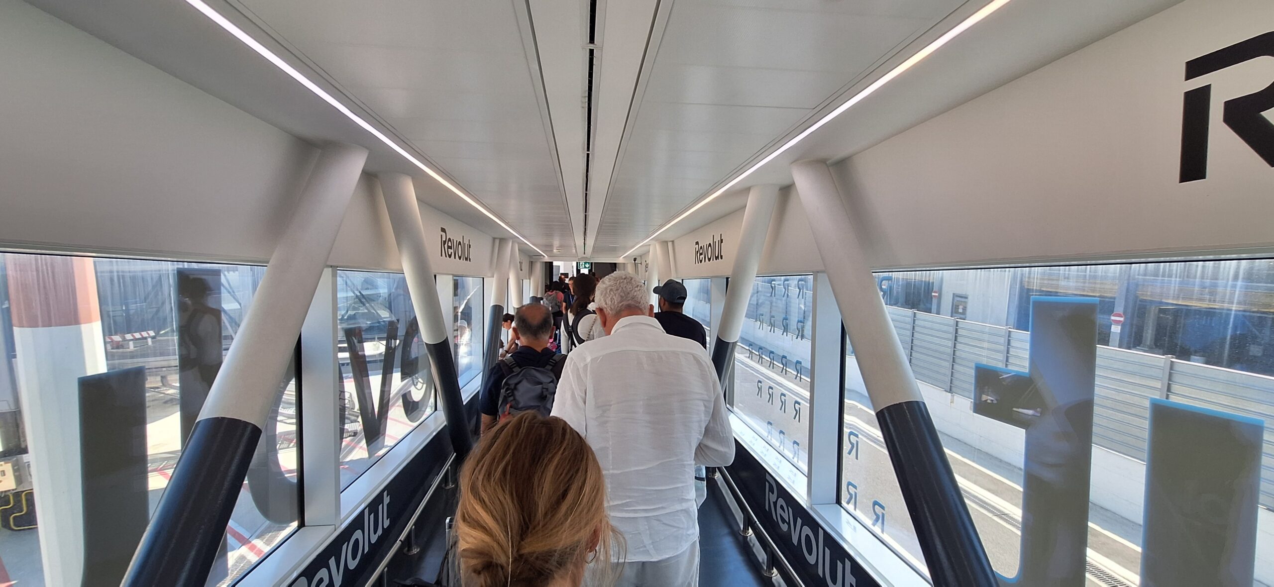 people walking on a train