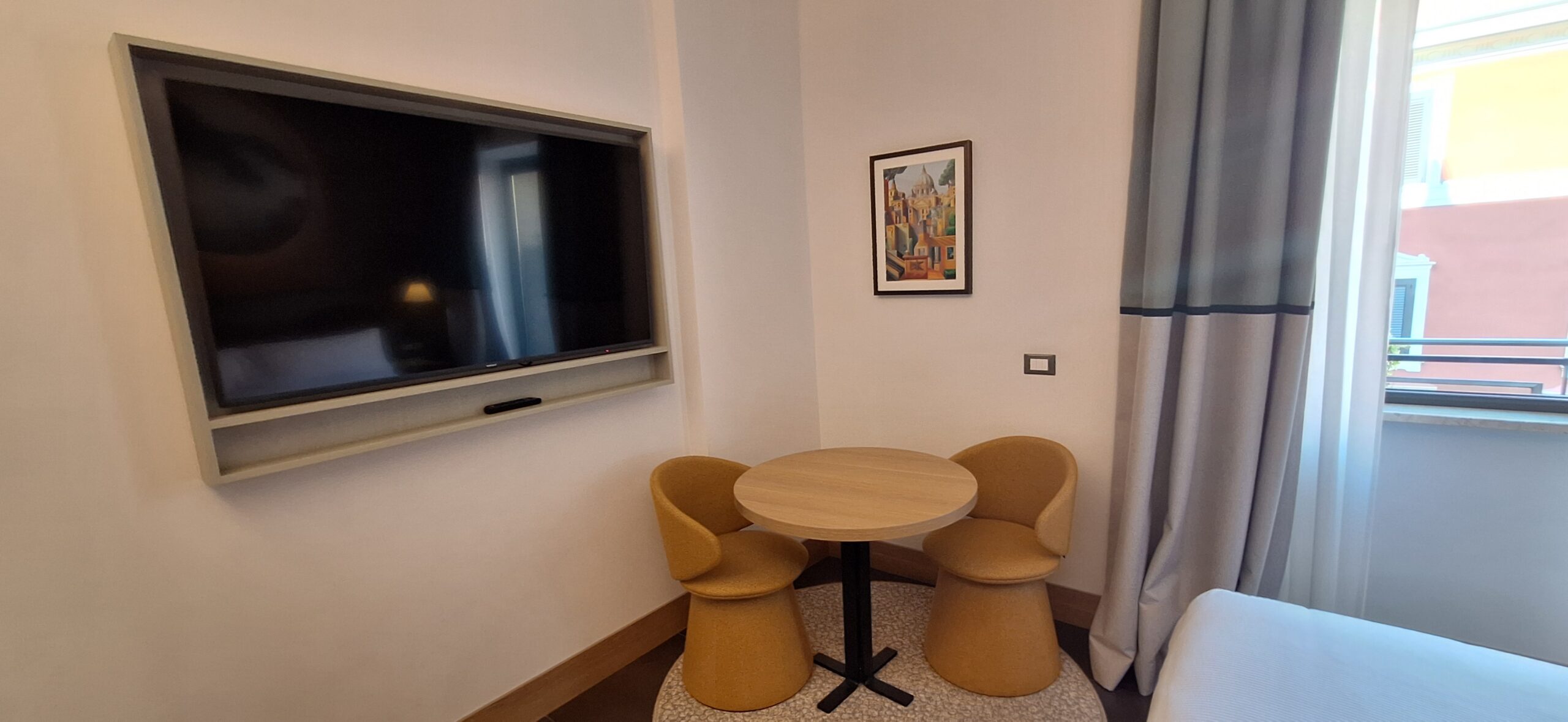 a table and chairs in a room