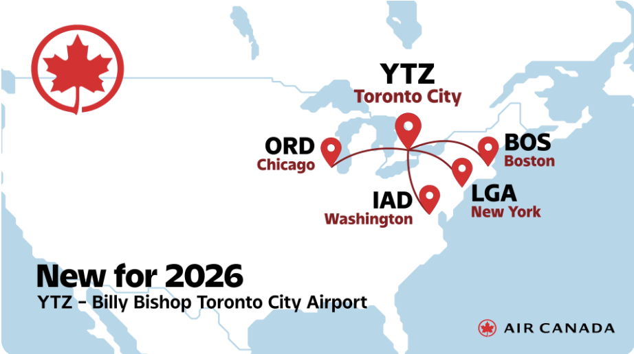 Air Canada new YTZ routes
