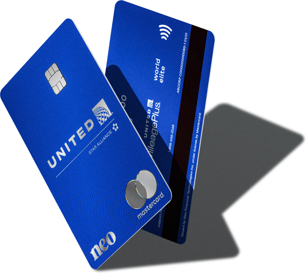 a group of blue credit cards