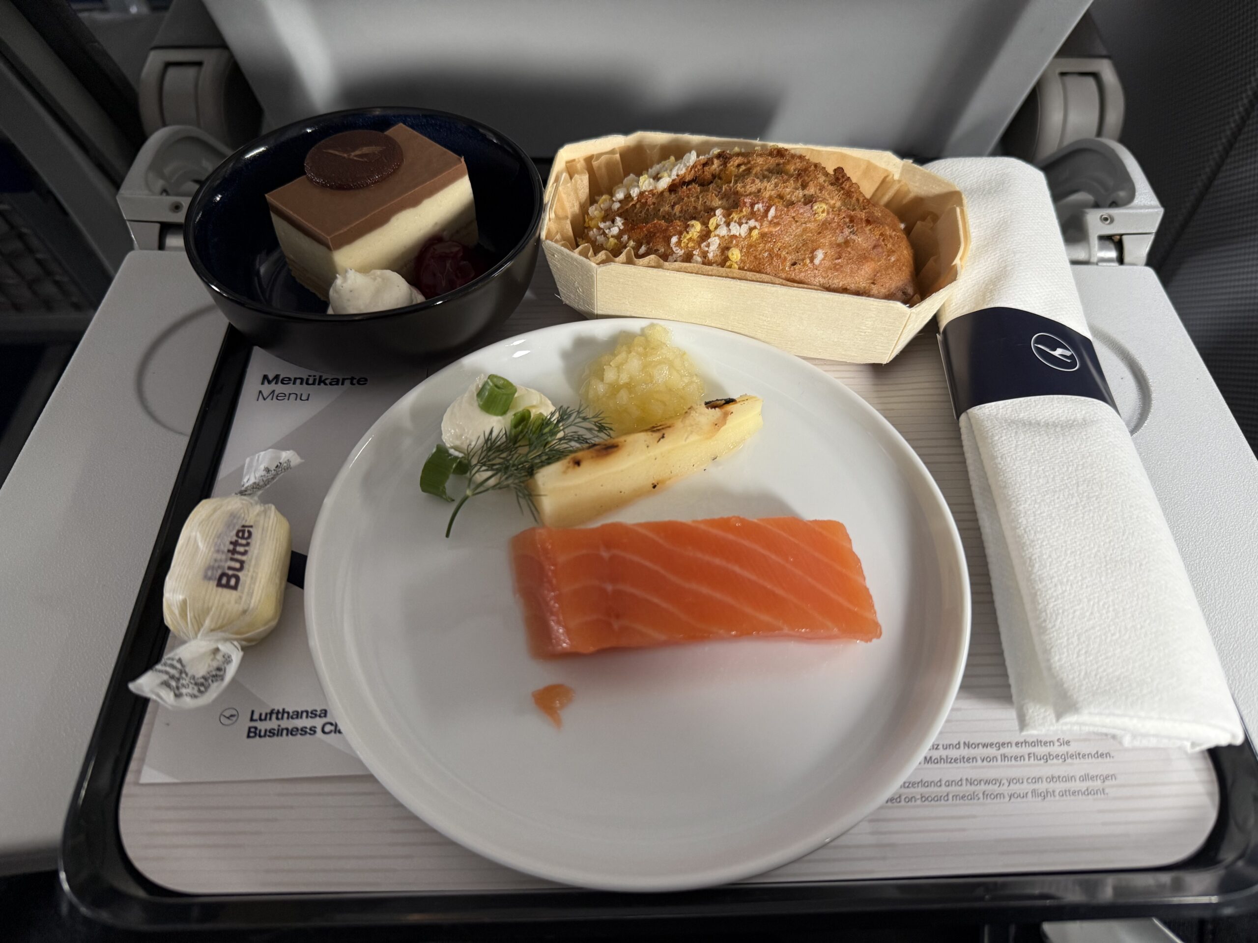 food on a plate on a tray