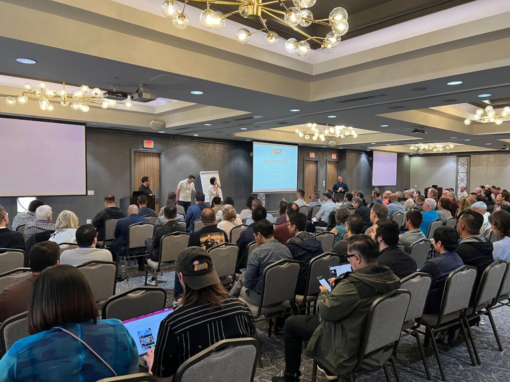 a group of people in a room