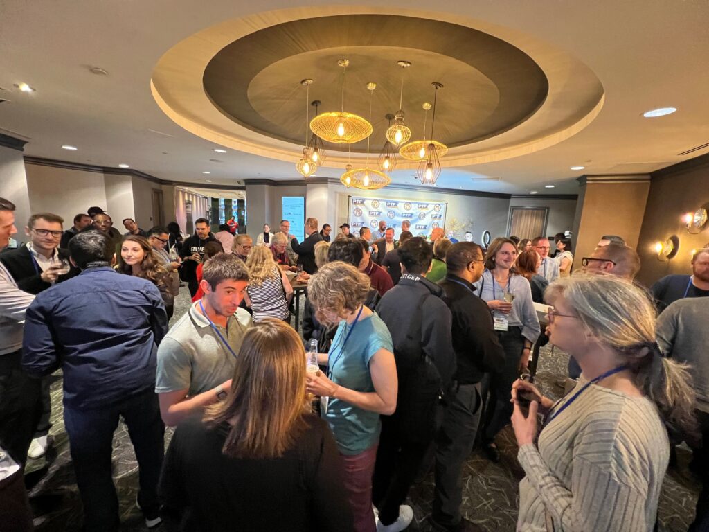 a group of people in a room