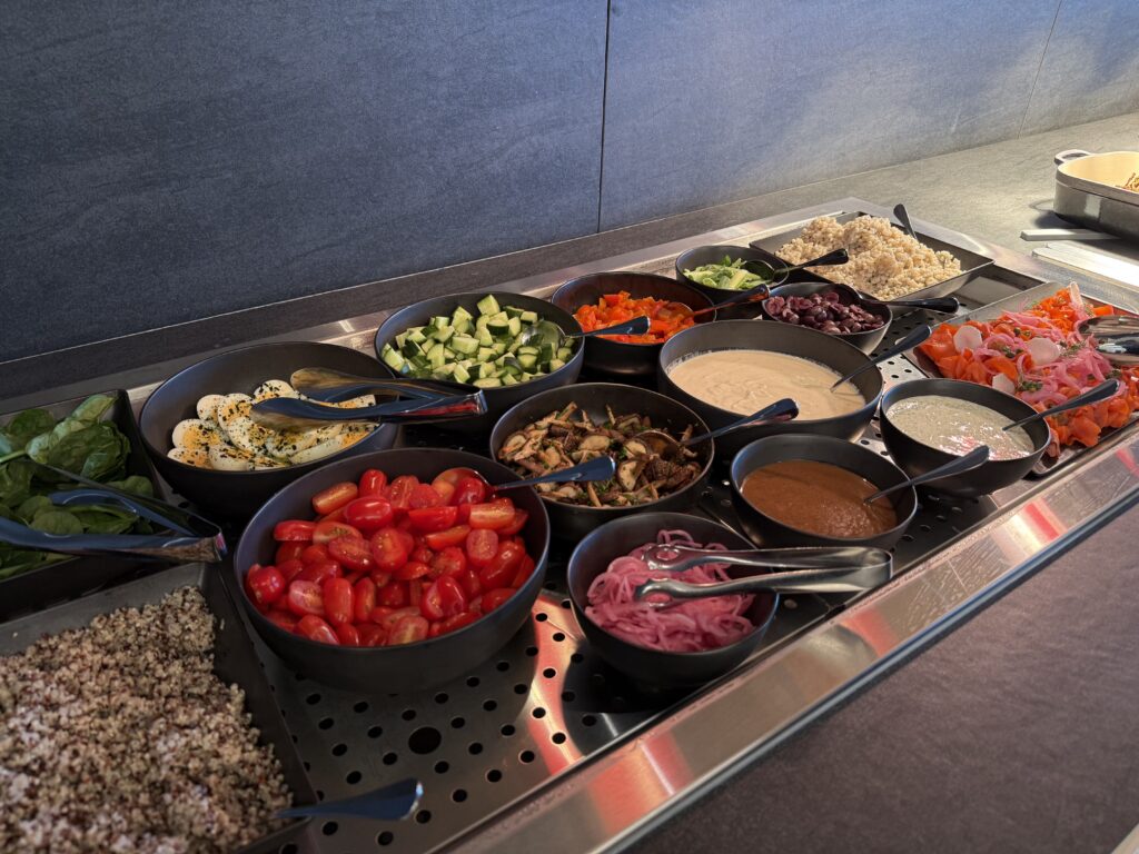 Air Canada Cafe YVR C50 a tray of food on a counter