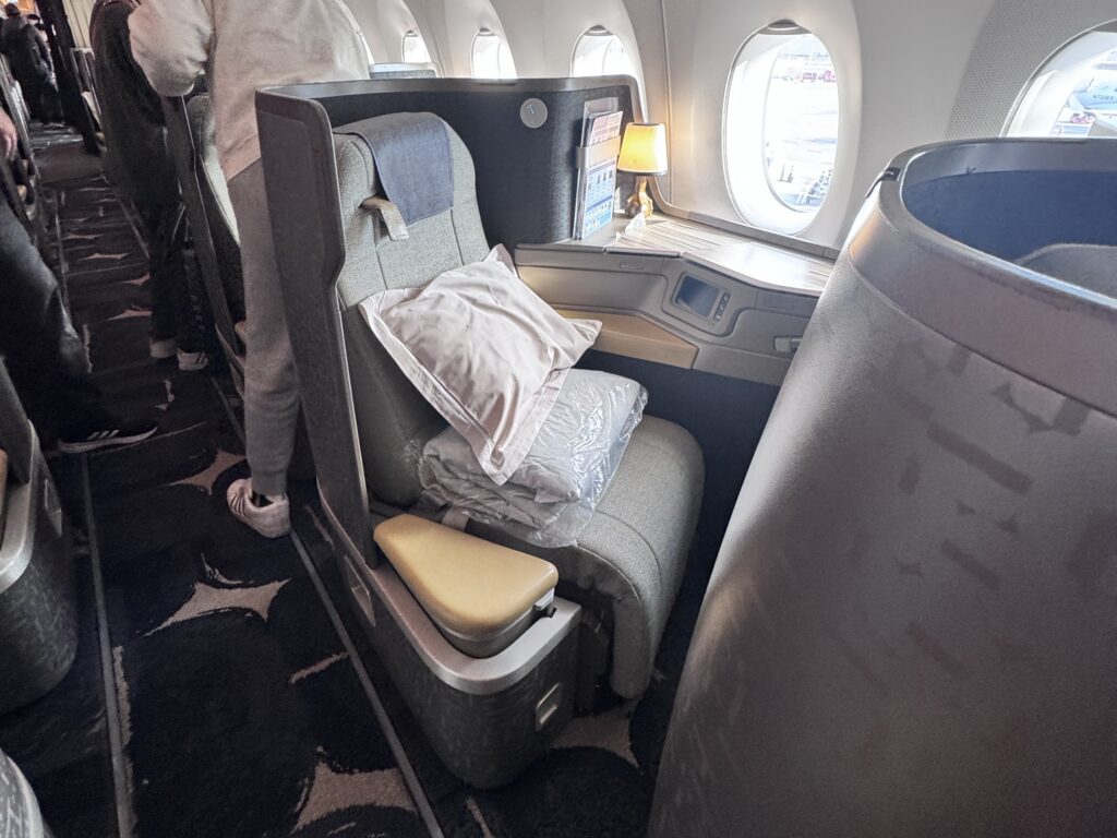 a seat on an airplane