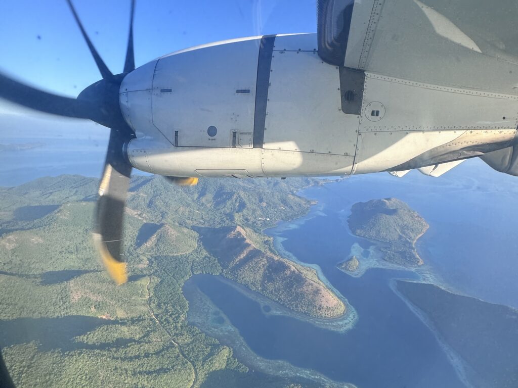 an airplane with a propeller