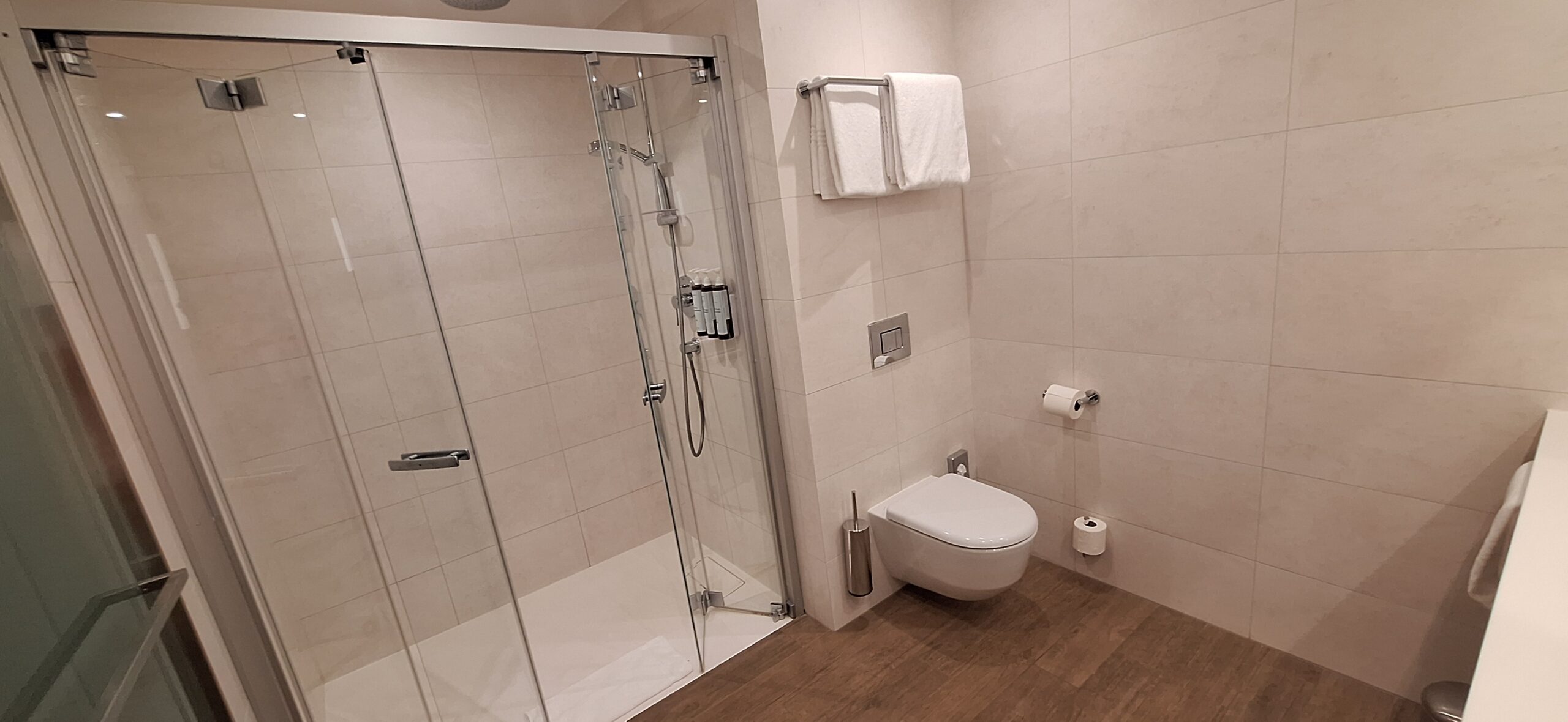 AC Hotel Riga by Marriott Review a bathroom with a toilet and shower