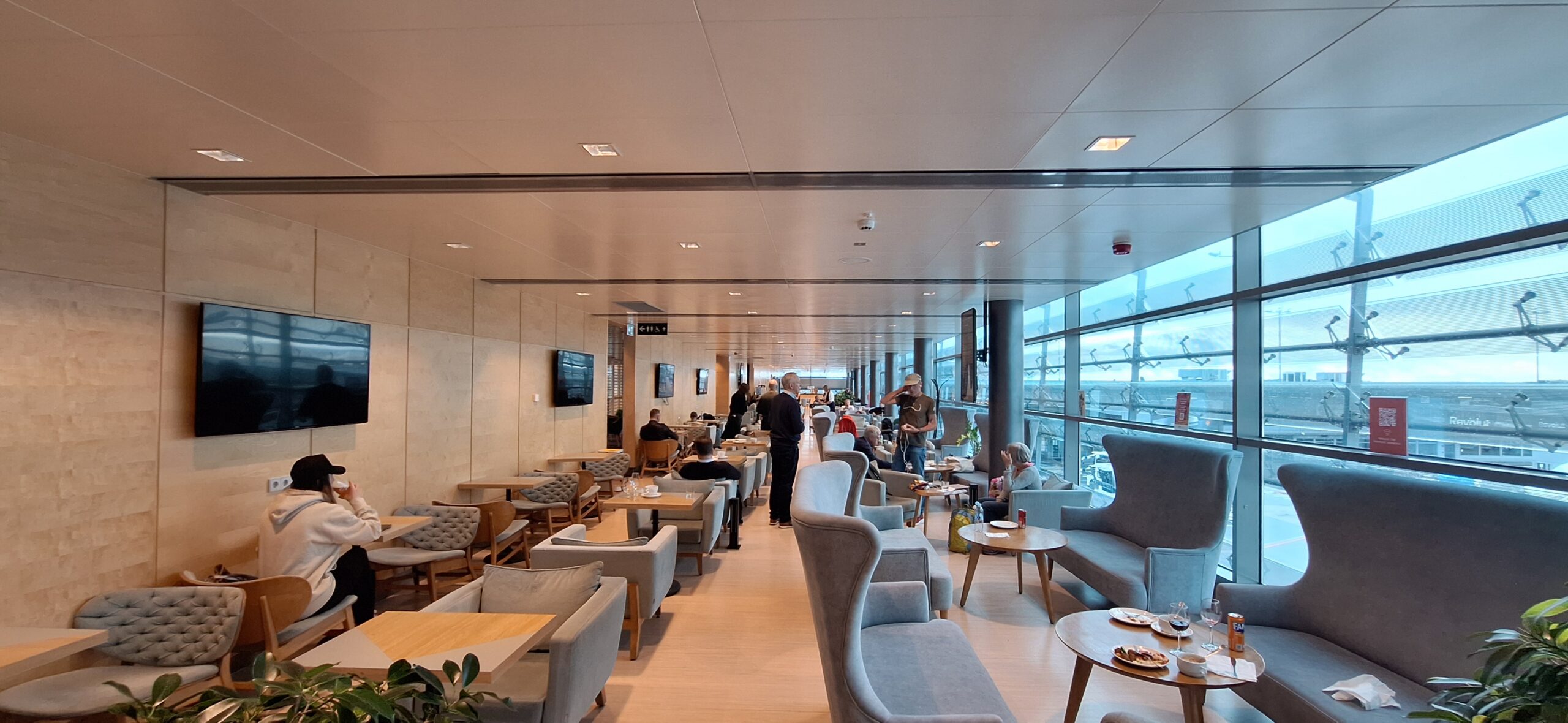 a room with tables and chairs