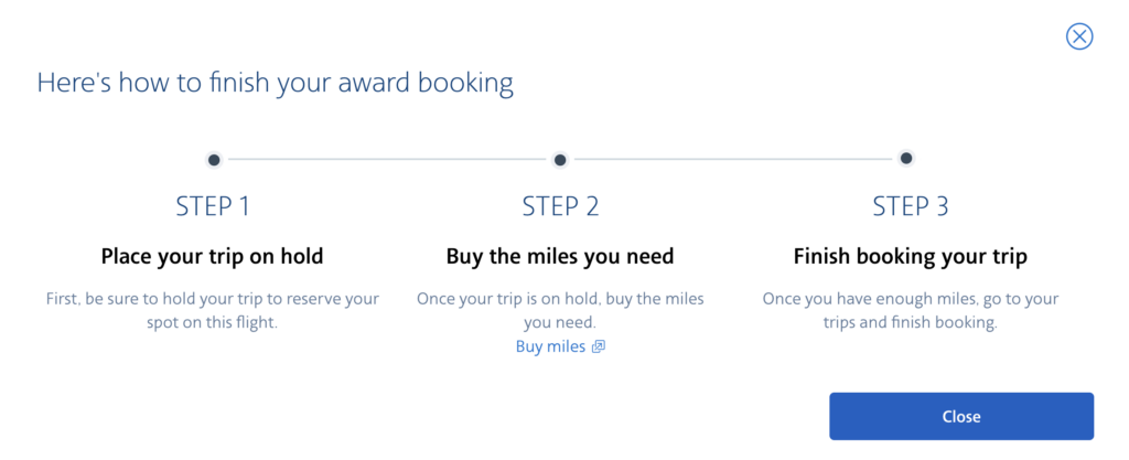 American Airlines award hold