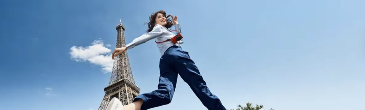 a woman jumping in the air