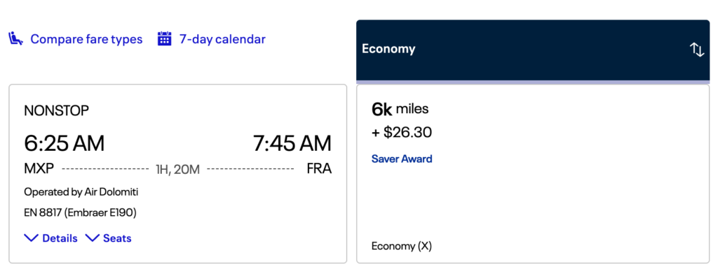 United Mileageplus awards