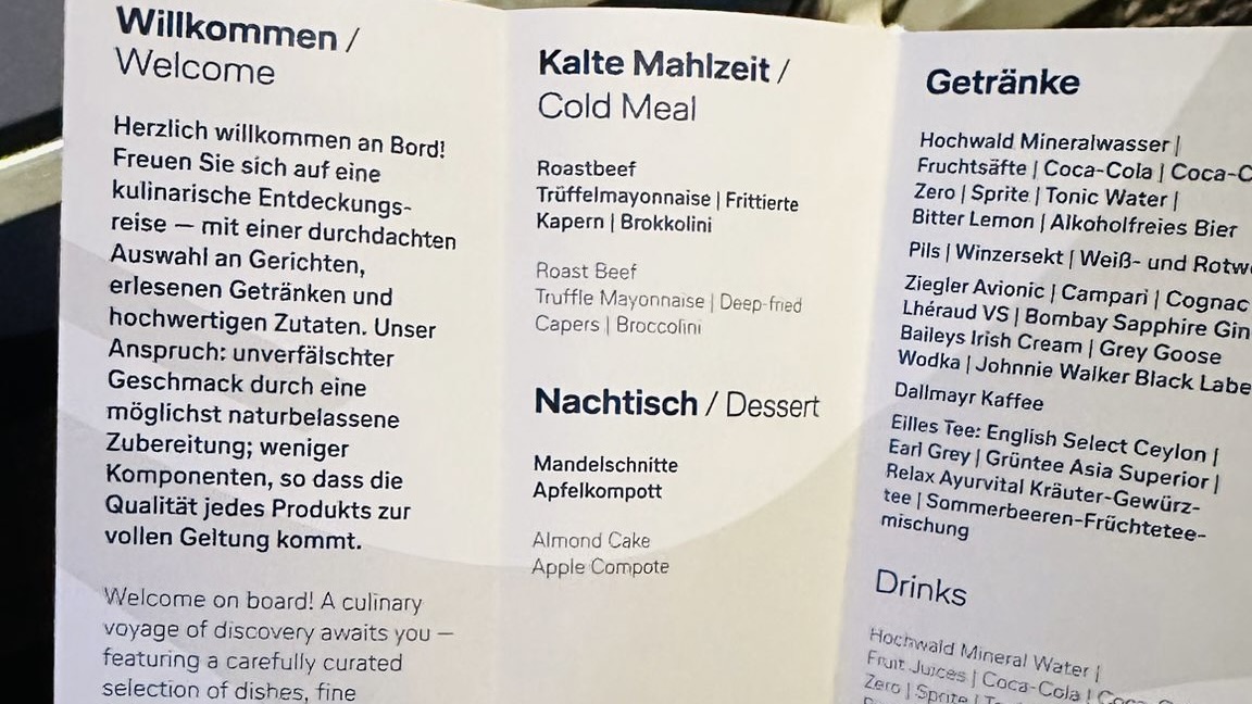 a menu of a restaurant