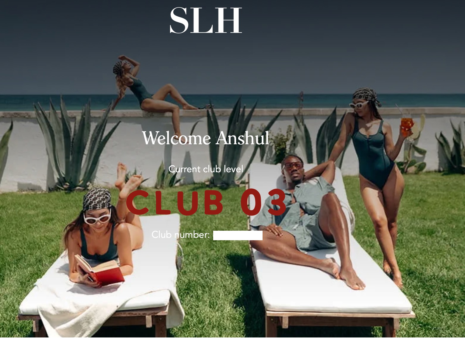 a group of people on lounge chairs