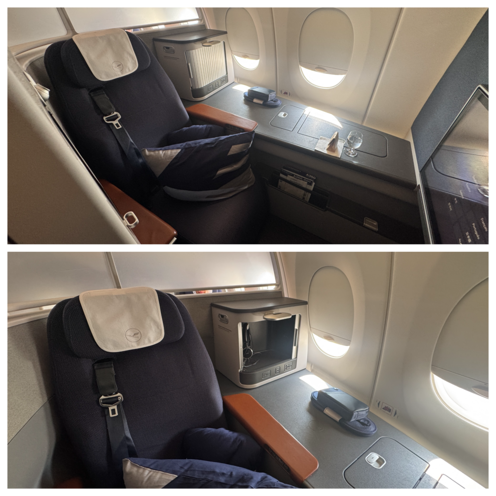 a seat in an airplane