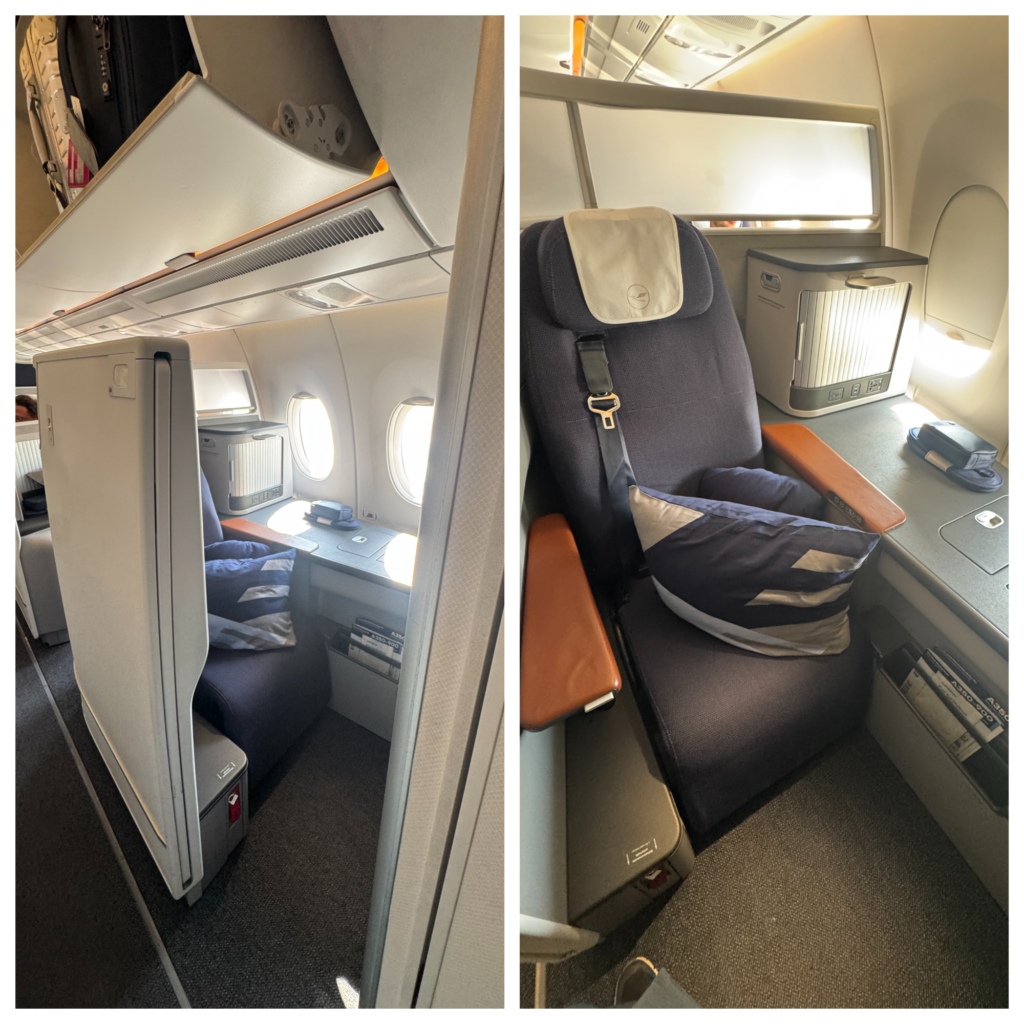 a seat in an airplane