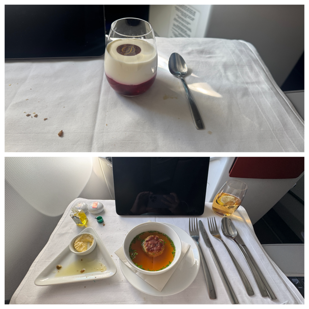a table with food on it