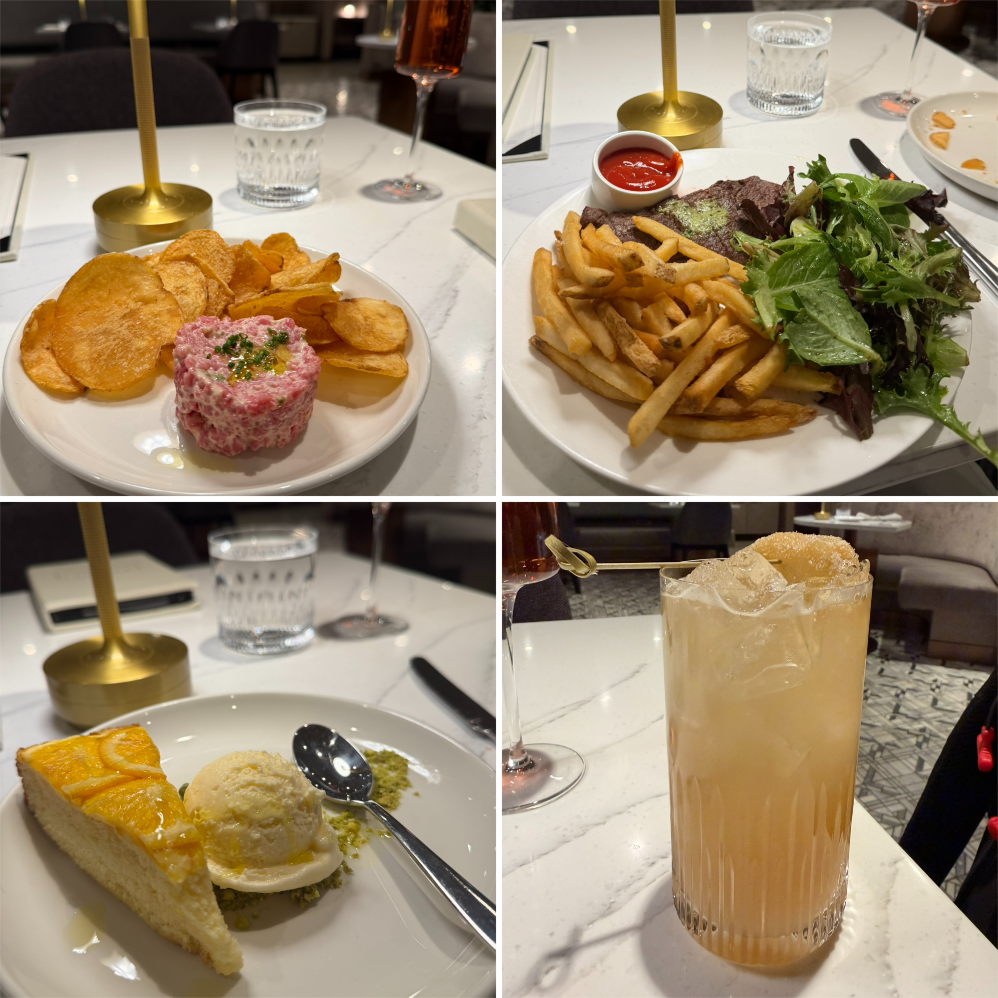 a collage of food on a table