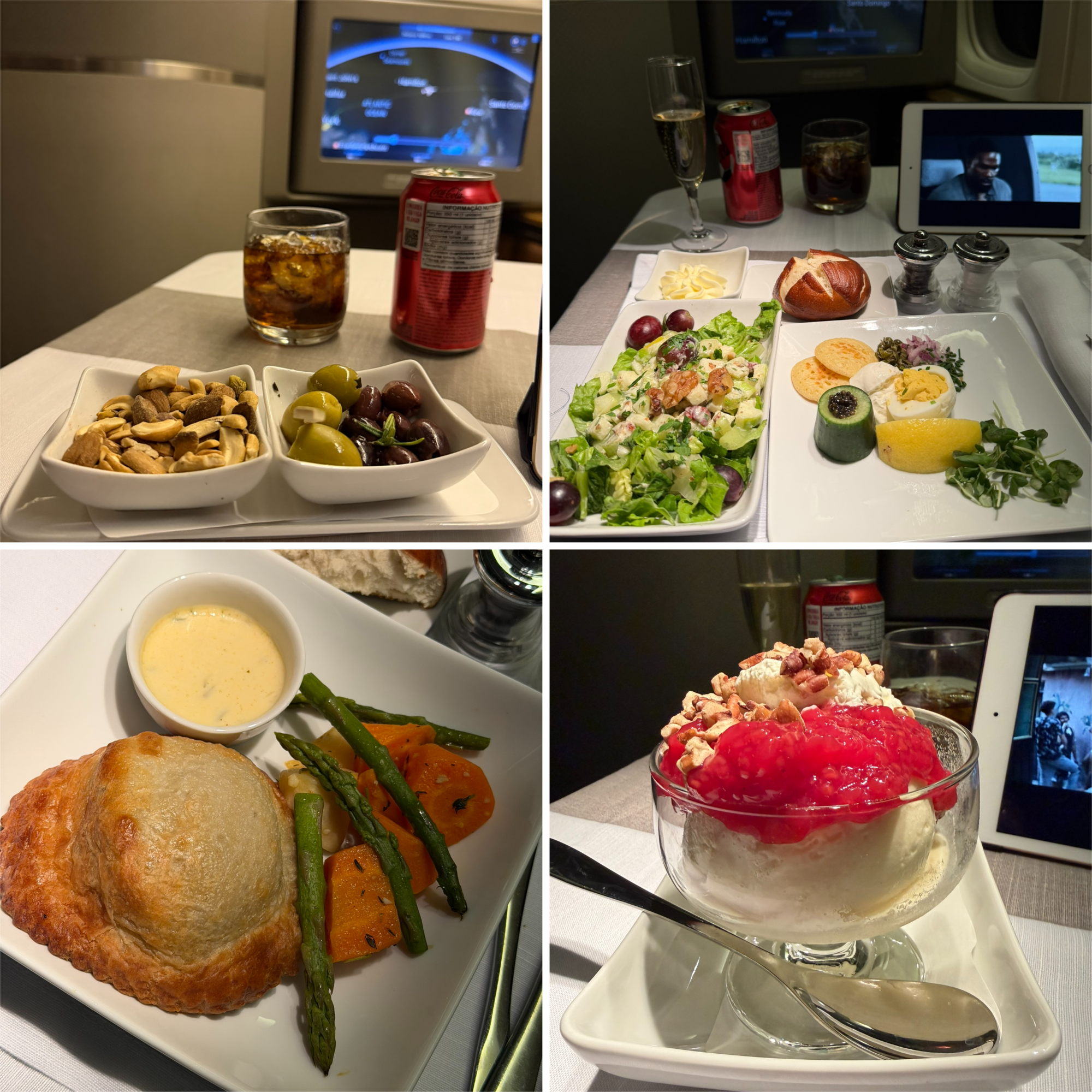 a collage of food on a table