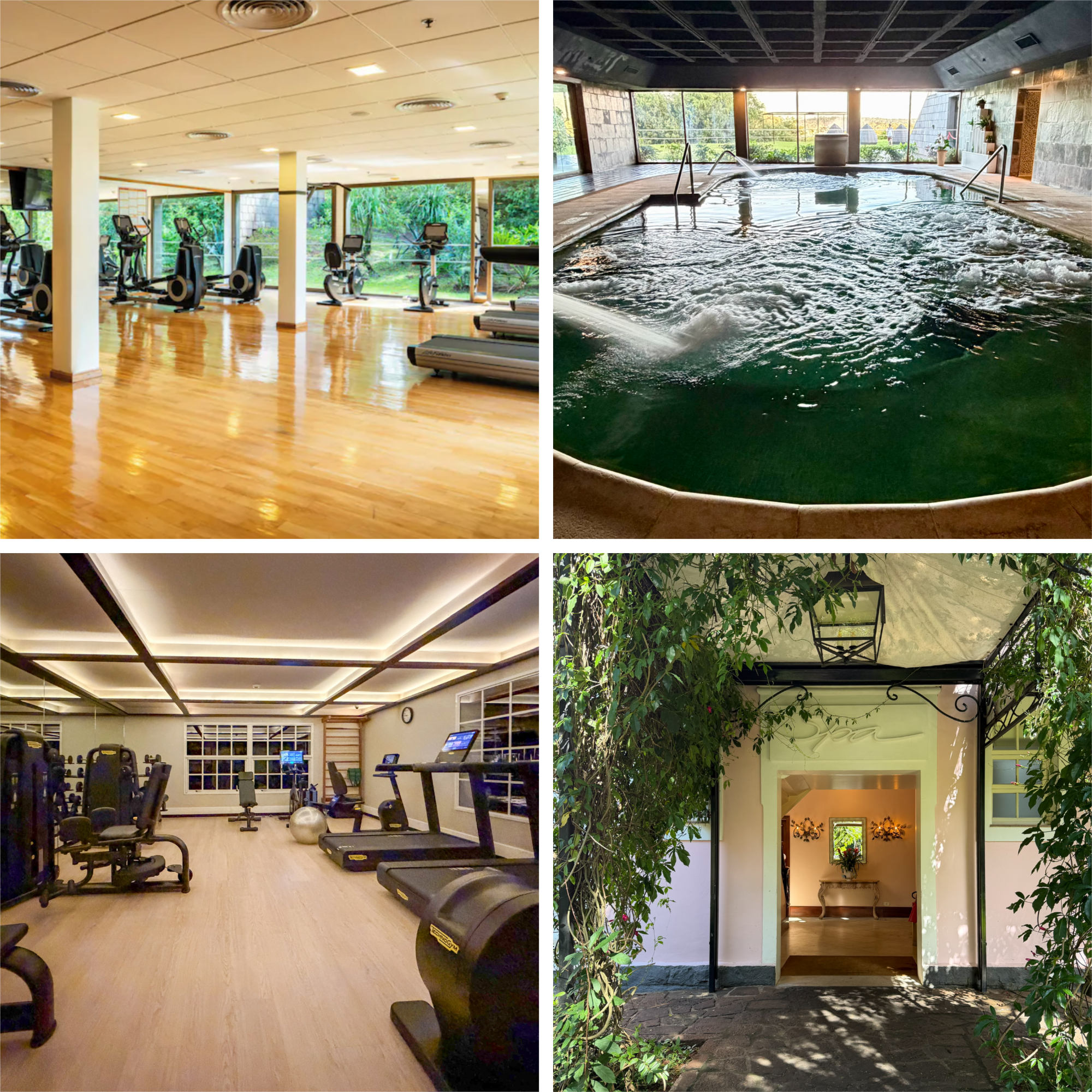 a collage of different rooms