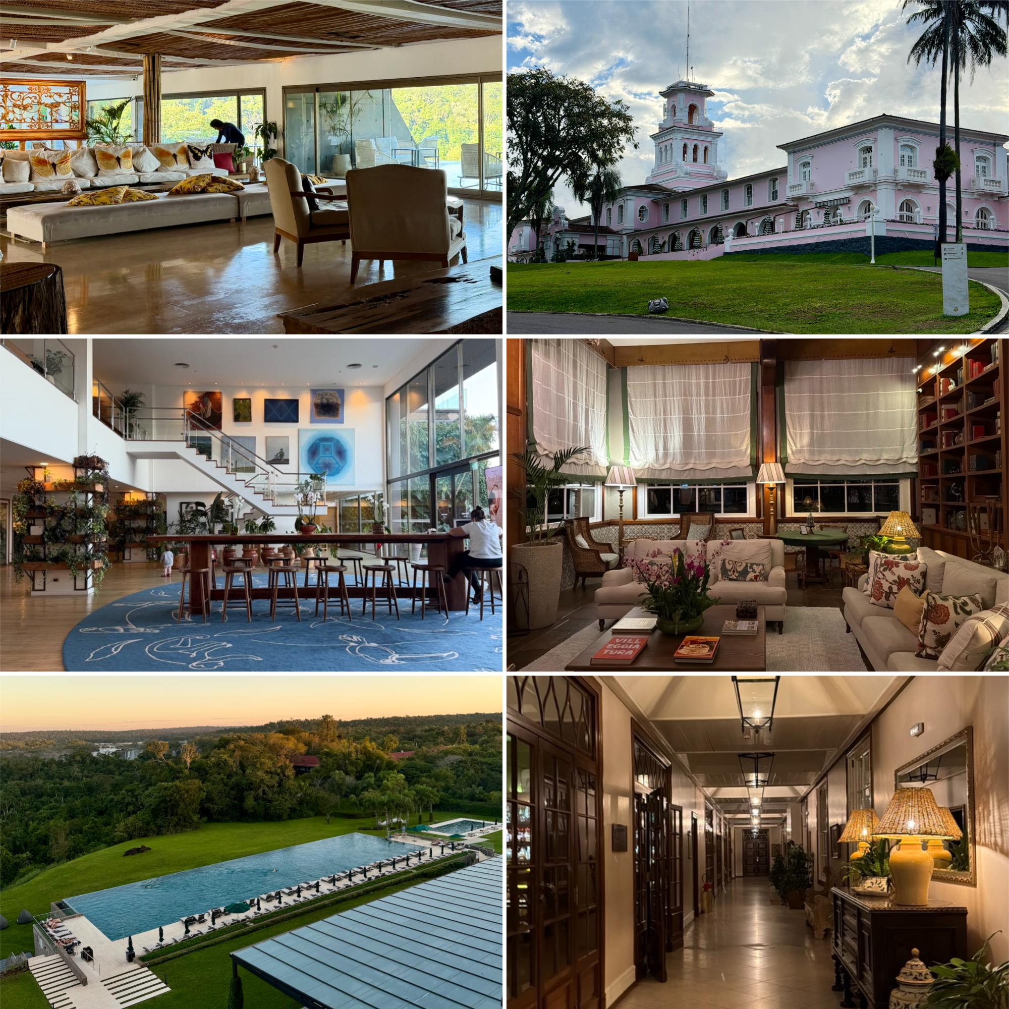 a collage of different rooms