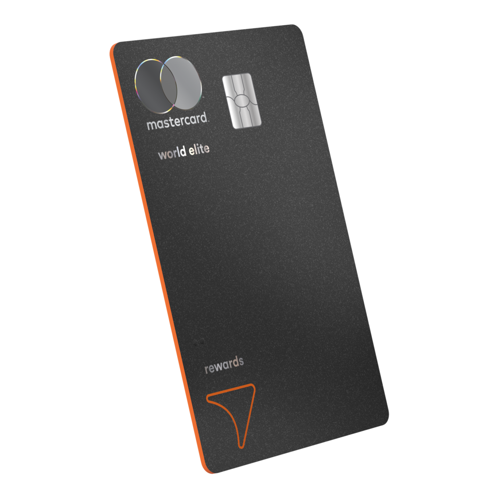 a black and orange credit card