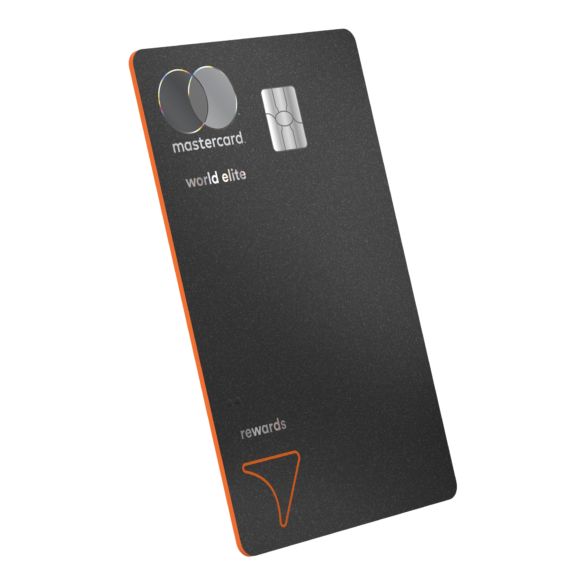 a black and orange credit card