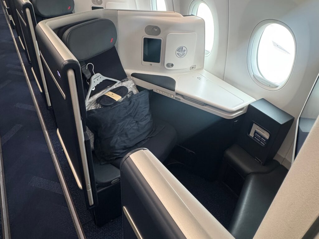 a seat in a plane