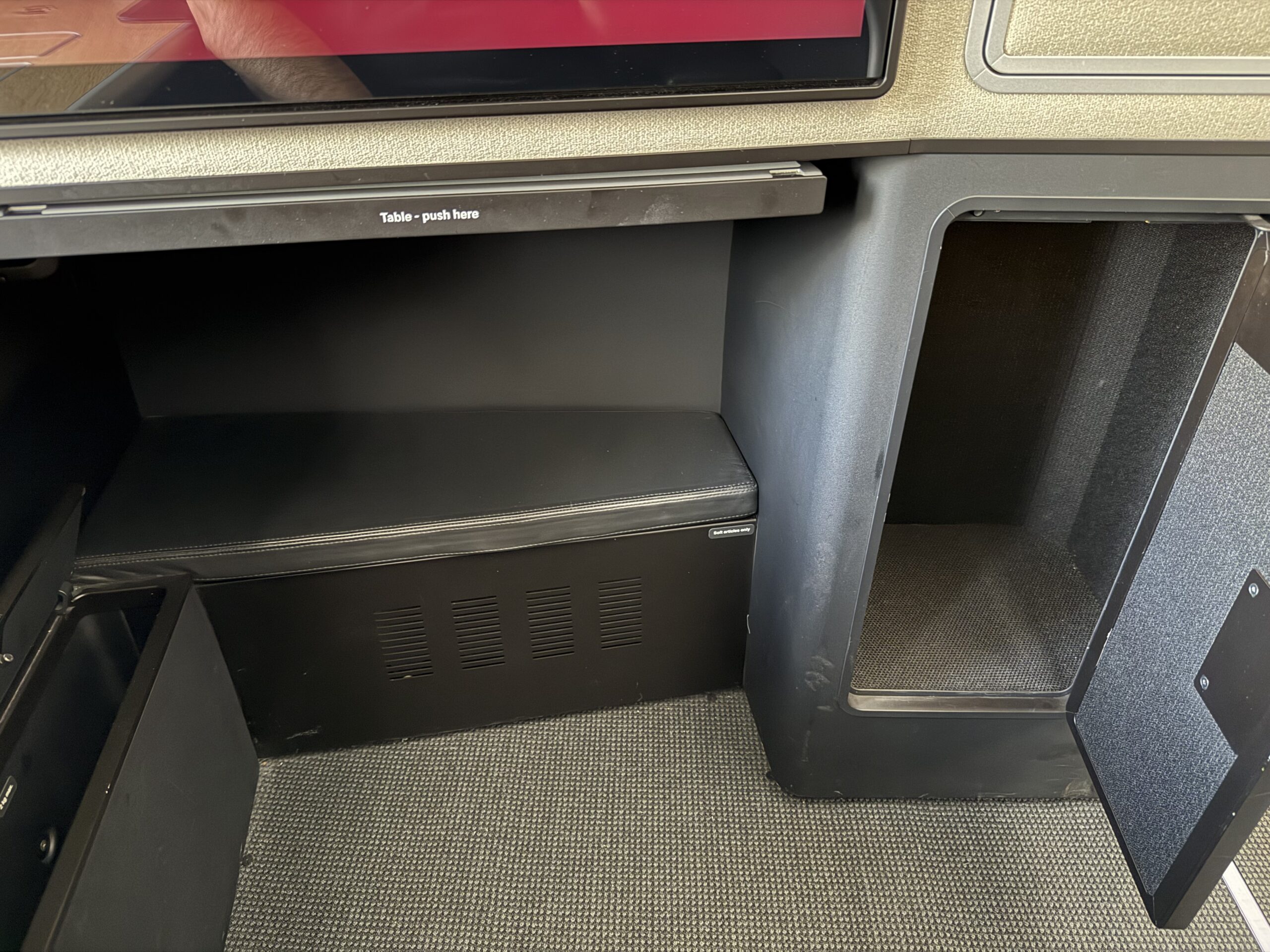 a tv on a shelf
