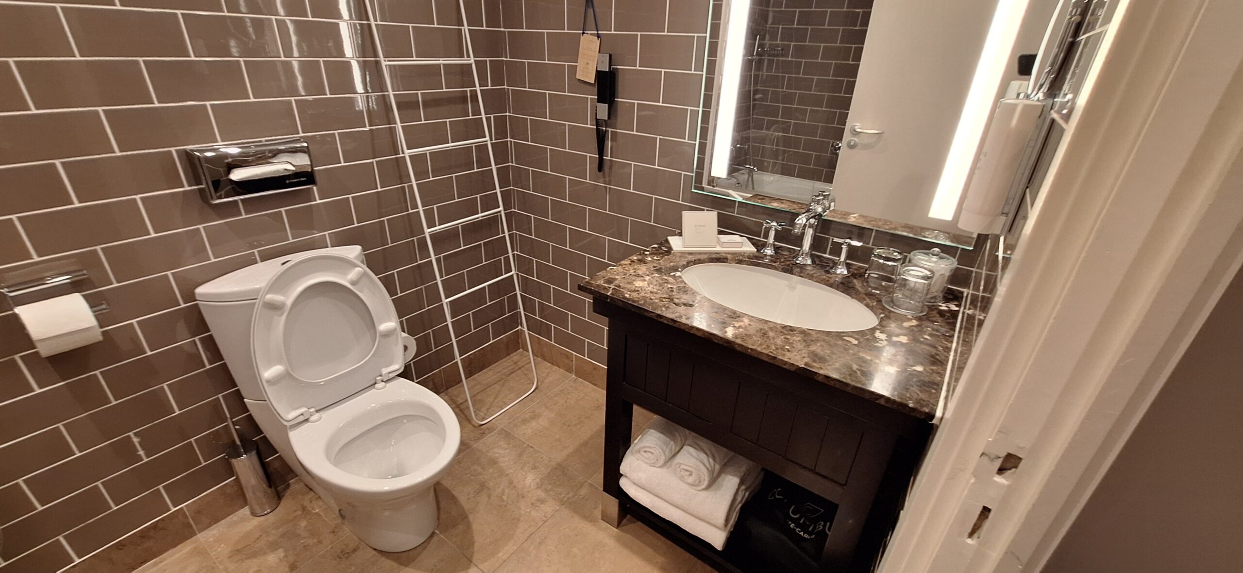 a bathroom with a sink and toilet