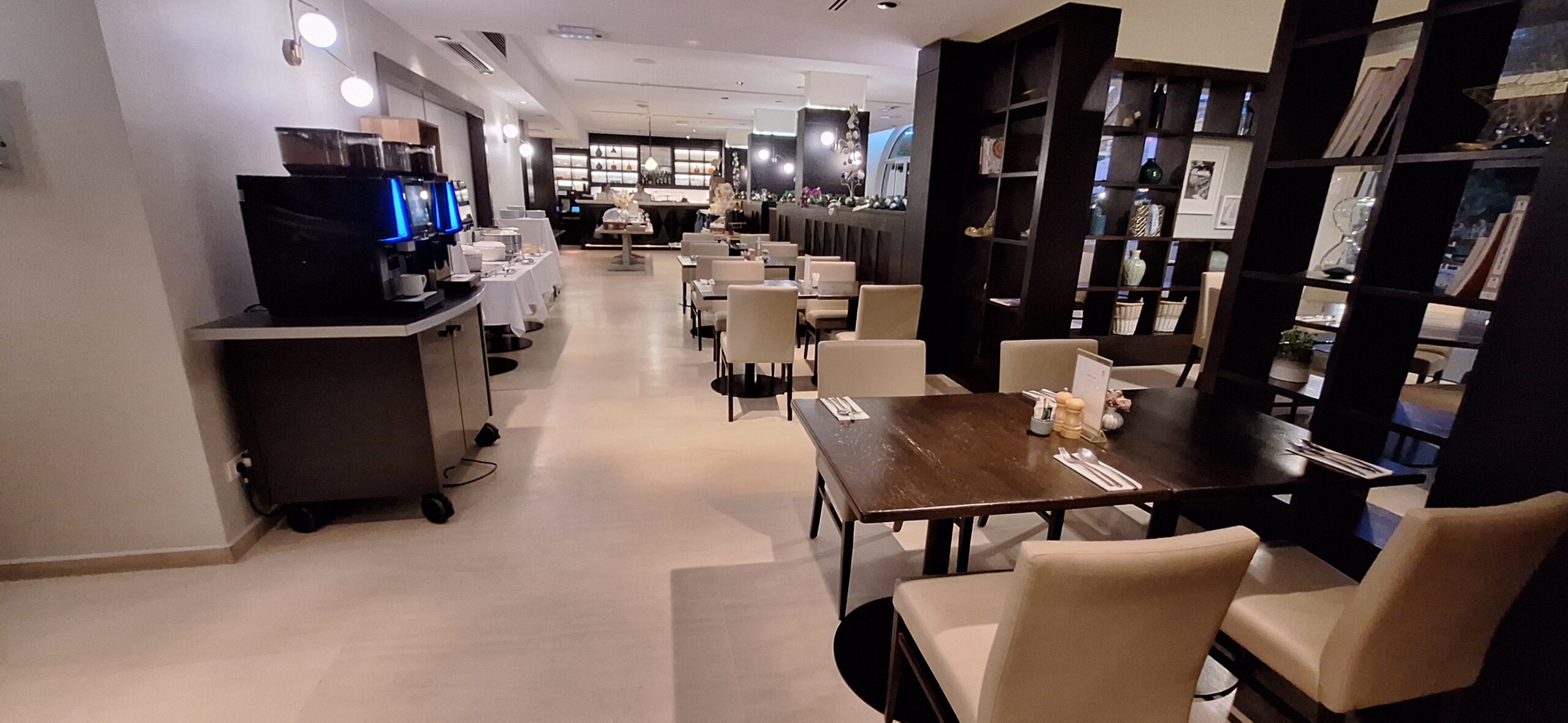 a room with tables and chairs