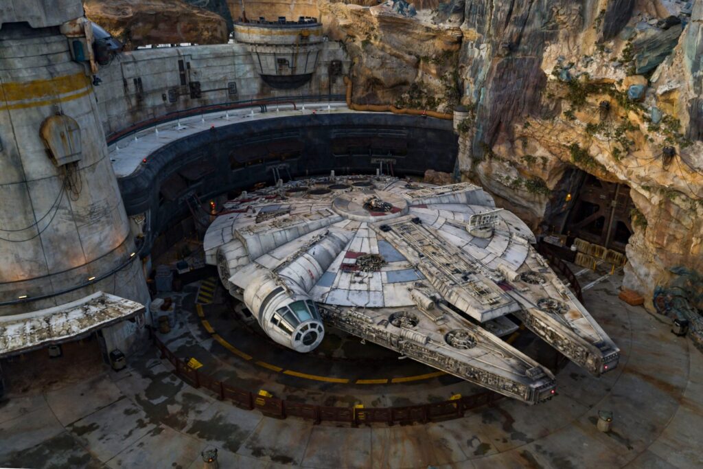 a space ship in a round area