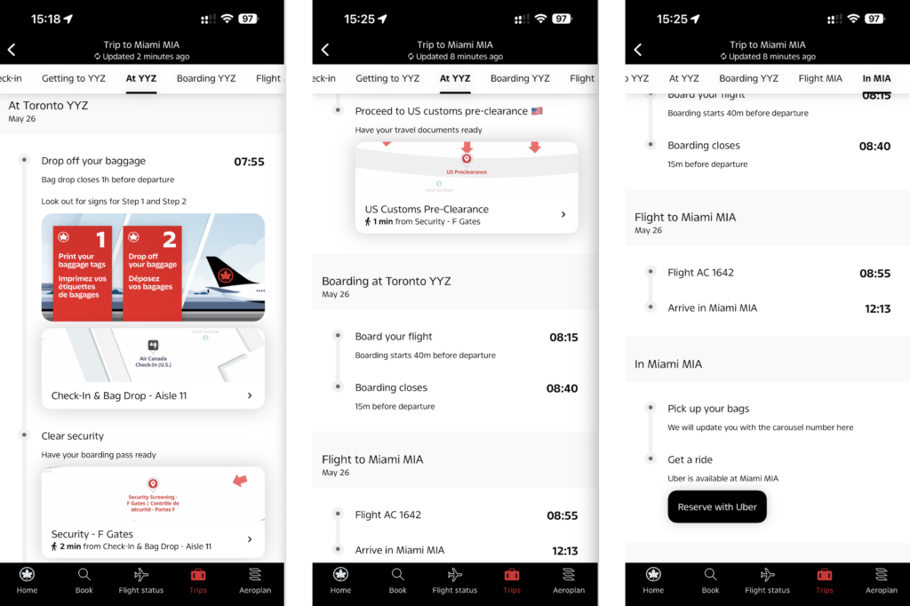 Air Canada app
