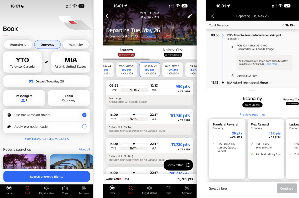 Air Canada app